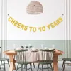 Party Decoration Glitter Gold Cheers To 10 16 18 20 21 30 40 50 60 70 Years Garland Bunting Banner Anniversary Birthday Hanging