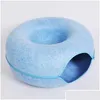 Jouets pour chats Jouets pour chats Donut Tunnel Lit Animaux Maison Feutre Naturel Grotte Pour Animaux De Compagnie Laine Ronde Pour Petits Chiens Jeu Interactif Toycat Drop Livraison Ho Dh4S8