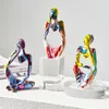 Dekorative Figuren, bunte Graffiti-Skulptur, Denker-Statue, Kunstharz, abstrakte Figur, Zuhause, Deoor, Innenbereich, Büro, Desktop, handgefertigtes Kunsthandwerk