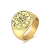 King Solomon Ring Talisman Six-Pointed Star 12 Constellation Rings Stainless Steel Bnad for Men Women