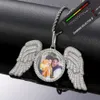 Pass Diamond Tester-colgante con foto de ala grande de moissanita, collar personalizado de Plata de Ley 925 con cadena