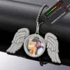 Passa il tester del diamante Ciondolo con foto Moissanite Big Wing Collana personalizzata con ciondolo con foto in argento sterling 925 con catena