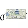 Cosmetic Bags Pagoda Forest Toiletry Bag Cute Blue Delft Vintage Chinoiserie Makeup Organizer For Women Beauty Storage Dopp Kit Box