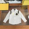 Brand Baby Shirt Embroidered logo on chest Kids lapel jacket Size 110-160 CM Splicing design Child Blouses Oct25