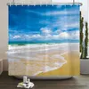 Shower Curtains 3d Beach Scenery Shower Curtains Sea Ocean Mediterranean Bathroom Curtain Waterproof Cloth Decoration 180*240cm Bath Curtain R231101