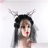 Bandeau Europe et États-Unis Branche Arbre Rose Fleur Bandeau Halloween Forêt Fête Cerf Bois Casque Livraison Directe Cheveux Pro Dhrou