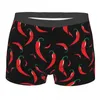 Underpants Personalizado Personalizado Masculino Sexy Red Chili Pepper Padrão Cueca Boxer Briefs Homens Breathbale Shorts Casal