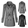 Männer Trenchcoats Männer Mantel Herbst Winter Casual Business Revers Langarm Zweireiher Taschen Windjacke Mit Gürtel