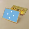 Party Micronesia Flag Pin 2,5*1,5 cm zink gjuten PVC färgbelagd guld rektangulär medaljongemblem utan tillsatt harts