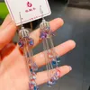 Boucles d'oreilles pendantes en forme de cloche pour femmes, bijoux de luxe, en forme de cloche, avec pompon en cristal, style Boho coréen, tendance coréenne, pour fête de mariage, 2023