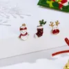 Broşlar 3pcs/set neşeli Noel pimleri sevimli Noel baba çan çorap kar taneleri emaye pim rozetleri çocuklar broş festival mücevherleri