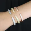 Bangle Iced Out Bling Minimalist Cuff Spike Open Adjusted Gold Silver Color Simple Trendy Bracelet Fashion For Women Jewelry 231101