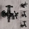 Bathroom Sink Faucets Brass Black Faucet Washing Machine Mop Taps Toilet Corner Tap Garden Outdoor Mixer Double Using