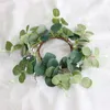 Decoratieve bloemen 4 pc's kransen voor voordeur kunstmatige groene eucalyptus buiten ringen maretak pilaar bruiloftsfeestje