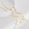 Stud Earrings WPB S925 Sterling Silver Women Wave Fringe Chains Premium Jewelry For Girls' Holiday Gifts Wedding Trend