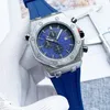 42MM Pilot Men Fully functional rubber Watch Fashion and Minimalist Style Quartz Watch 10Bar Waterproof and Chronograph