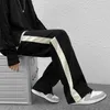 Pantalons pour hommes Joggers Side Striped Automne Trendy High Street Loose All-match Ins Loisirs Pantalons Vêtements Gothique Rétro Style CoréenHommes
