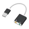 Scheda audio esterna per laptop in lega di alluminio USB 2.0 Adattatore audio virtuale a 7.1 canali con cavo per PC MAC con confezione