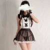 Ani japonais Anime café femme de chambre Pamas vêtements de nuit Costume femmes Sexy dos nu robe ensemble de Lingerie uniforme Cosplay cosplay