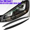 Novo 2pc Farol Sobrancelha Tampa Pálpebra Guarnição ABS Fibra de Carbono Fornecer Show Off Atraente Para VW Golf 7 VII GTI GTD R MK7 2013-2017