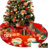 Juldekorationer juldekorationer 90 cm träd kjol röd fot er santa claus snöflinga matta basmatta droppleverans dhgarden dhusc