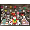 Decoración de fiesta Decoración de fiesta Navidad Ventana Pegar Color Árbol Santa Claus Regalo Patrón Etiqueta Blanco Copo de nieve Pared Año Drop de DHHDVC