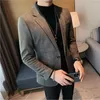 Garnitury męskie brytyjskie w stylu płaszcz Blazer Men Wysokiej jakości garnitury biznesowe/męska sukienka biurowa smoking/mężczyzna Slim Fit Casual Faux zamszowy kurtka