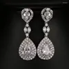 Boucles d'oreilles Bettyue marque Florid cubique Zircon couleur or blanc bijoux géométriques pour femme amant mode cadeau de fête de mariage