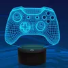 Nocne światła PS4 / PS5 / PS3 Kontroler Gamepad 3D Nocny światło 16 Kolorowe zmieniające się lampy biurka Wystrój pokoju Gamer Pokój LED ustawiony światło dla PlayStation4 P230331