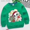 Herrtröjor tröjor kanin trädtryck barn tröja god jul streetwear höst barn lång ärm pullover tjej pojke jul bunny hoodie l231101
