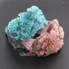 Hair Clips Fashion Gorgeous Crystal Fabric Flower Rhinestone Tassel Exaggerated Hoop Ladies Prom Bride Accessories 863