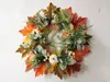 Juldekorationer Maple Leaf Pumpkin krans för Halloween Jul Thanksgiving Decor Autumn Door Hanging Wreath For Inhoor Outdoor Wall 231101