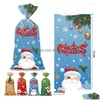 Emballage cadeau Emballage cadeau 50pcs bonbons de Noël Bgas bonhomme de neige biscuits sacs d'emballage 2023 décoration pour la maison Navidad Noel année enfants sac Drop Dhkl1
