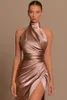 新しいブライドメイドドレス 2023 シースマーメイドハイネックスプリットメイドオブオナーガウン女性フォーマルイブニングウエディングドレス BC15523