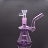 Portable Small Mini Water Pipe Bong 14mm Female Recycler Heady Beaker Bongs Water Pipe Colorful Glass Blunt Oil Rigs for Smoking with Male Glass Oil Burner Pipes Cheap