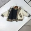 New Winter baby Cotton jacket comfort Lambhair kids coat Size 90-160 Checker stitching design child overcoat Oct25