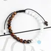 Strand Natural Energy Stone Bracelet Charm 6 мм Tiger Agates Agates ручной работы Yinyang Bangles for Women Men rewerly