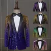 Men's Suits Blazers Men Suit Coat Performance Dress Male Dress Singer Stage Performance Trend Gradual Sequins Suit 231031