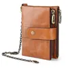 Wallets Cow Leather Men's Handbag Wallet Cross-border Male Short American Zipper Hasp Bank Card Pocket Purse