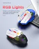 Möss trådlöst 2.4G Dual Mode 10000DPI Macro RGB Game Mouse 450mAh Programmerbar nyckeluppladdningsbar spelmusladdning RGB Light 231101