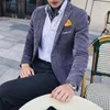 Ternos masculinos outono inverno estilo britânico casual moda terno versão coreana jaqueta de veludo fino/blazer masculino/homem