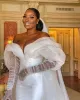Wedding 2023 Mermaid Dresses Bridal Gown Pearls Beaded Long Sleeves Gloves Ruffles Custom Made Vestidos De Novia Sweep Train Beach Garden Plus Size