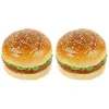 Zestaw dekoracji imprezy 2 symulowany model hamburgera Prop karmy dla zwierząt domowych Udawanie burgerów scena scena realistyczna dekoracje ciasto dziecięce