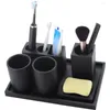 Bath Accessoire Set Kit Badkameraccessoires Mat Black 6 stuks voor producten Huishoudelijke merchandises Home Home