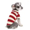 Ropa para perros Ropa para perros Camisa para mascotas Cuello Camiseta elástica Ropa a rayas para gatos 2023 Primavera / Verano Entrega directa Dhgarden Dhsj8