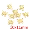 10pcs/lot 316 Stainless Steel Gold Plated Tree Moon Butterfly Small Charms Pendant For Necklace DIY Jewelry Making Fashion JewelryCharms