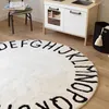 Carpets Thicken Soft Letter Round Imitation Cashmere Floor Mat Cartoon Printed Non-slip Children's Room Climbing