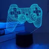 야간 조명 PS4 / PS5 / PS3 게임 패드 컨트롤러 3D 야간 조명 16 컬러 변경 책상 램프 게이머 룸 장식 LED PlayStation 4 P230331에 대한 조명 설정