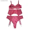 BH's Sets Kant dunne Franse bh rode sexy lingerie met een grote borst en een klein anti-uitzakeffect T231101