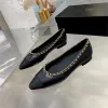 Channel mid Designer dress brand heel name shoes women luxury leather boat shoes sexy chunky party shoes match leather sheepskin single shoes